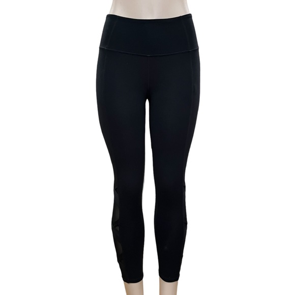 Athleta Pintuck Chaturanga Legging X-Small Black Mesh - Picture 3 of 5